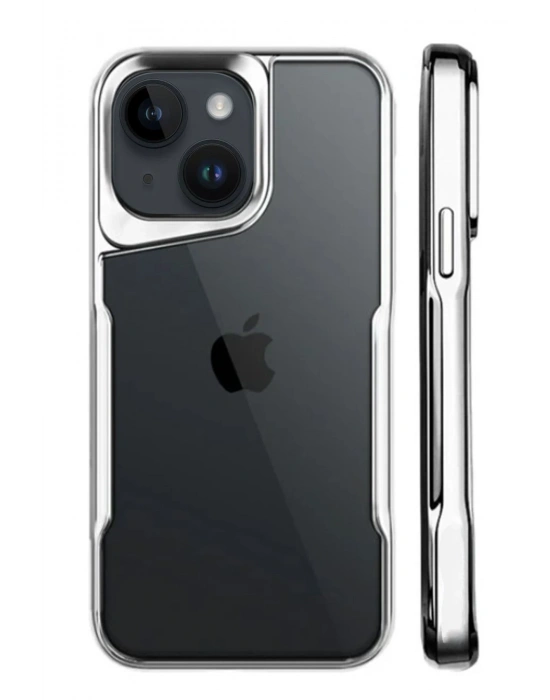 Newface iPhone 15 Kılıf Boyi Silikon Kapak - Gümüş