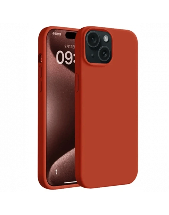 Newface iPhone 15 Kılıf First Silikon - Kırmızı