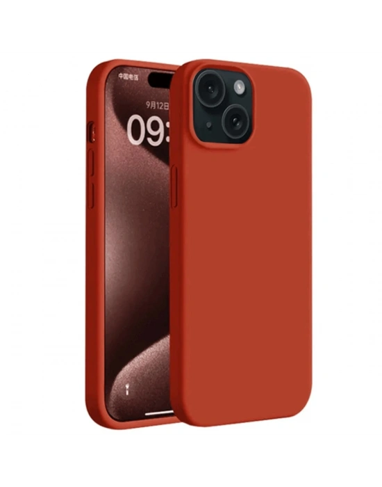 Newface iPhone 15 Kılıf First Silikon - Kırmızı