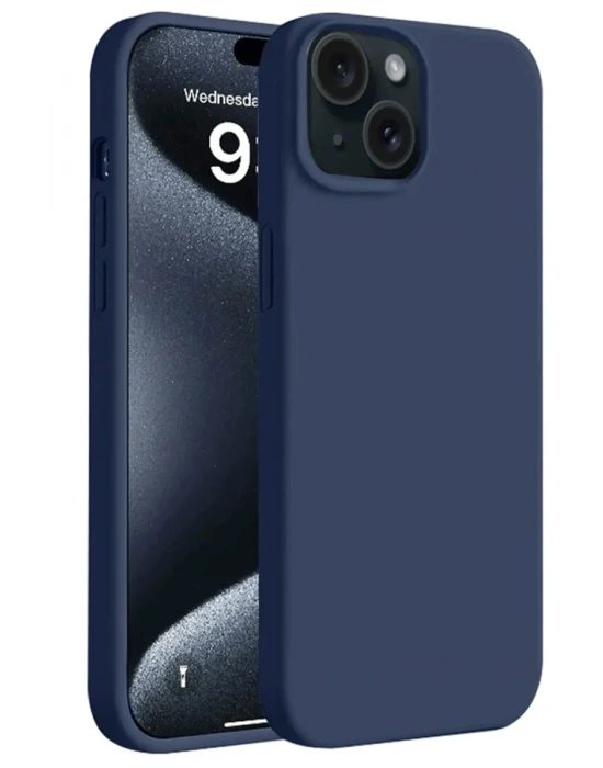 Newface iPhone 15 Kılıf First Silikon - Lacivert