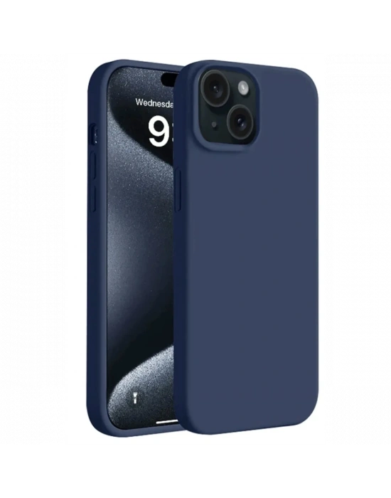 Newface iPhone 15 Kılıf First Silikon - Lacivert