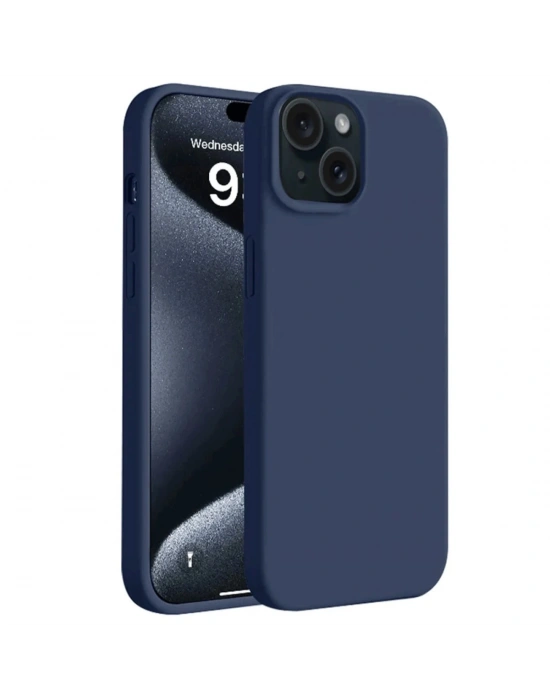 Newface iPhone 15 Kılıf First Silikon - Lacivert