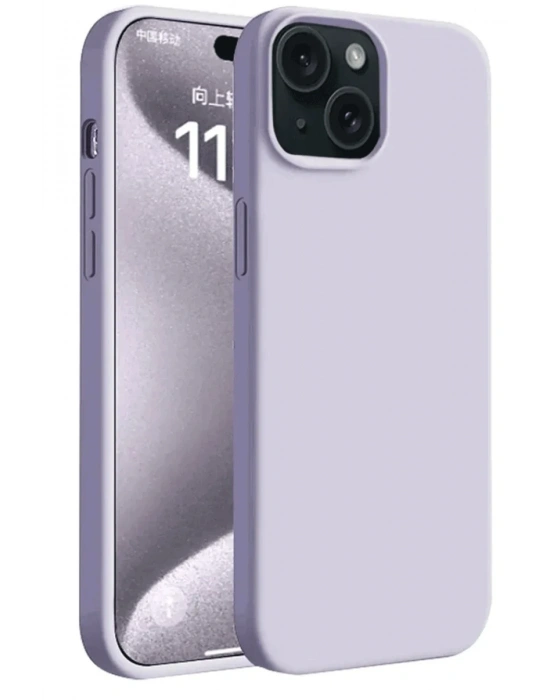 Newface iPhone 15 Kılıf First Silikon - Lila