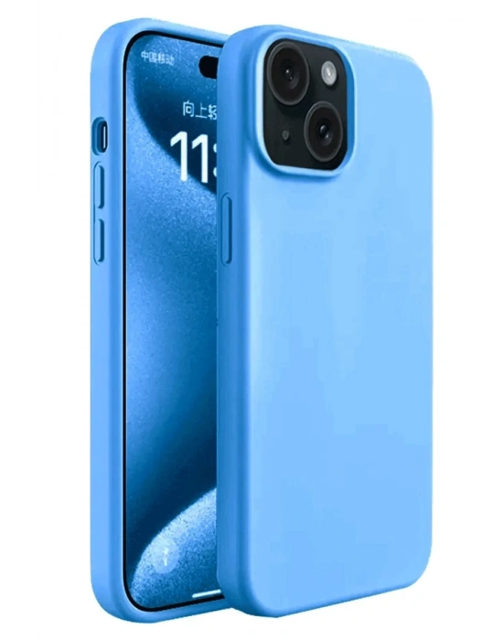 Newface iPhone 15 Kılıf First Silikon - Mavi