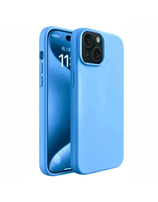 Newface iPhone 15 Kılıf First Silikon - Mavi