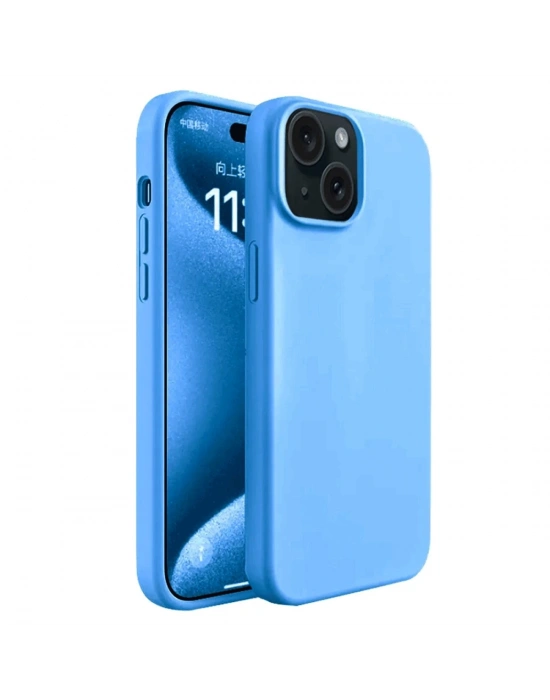Newface iPhone 15 Kılıf First Silikon - Mavi