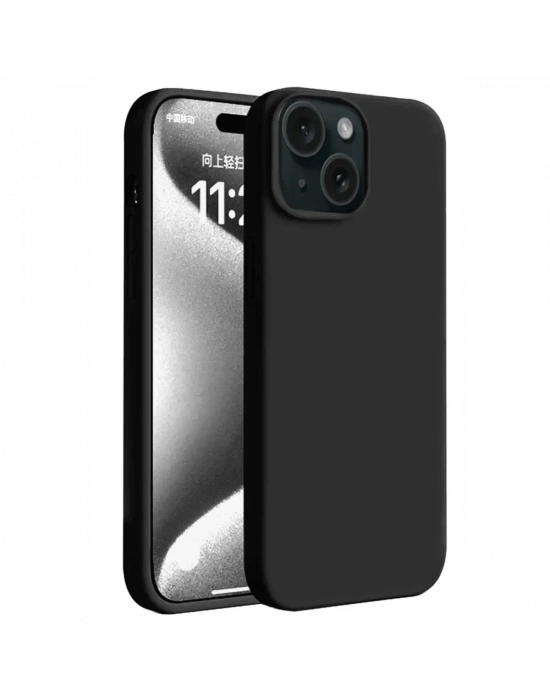 Newface iPhone 15 Kılıf First Silikon - Siyah