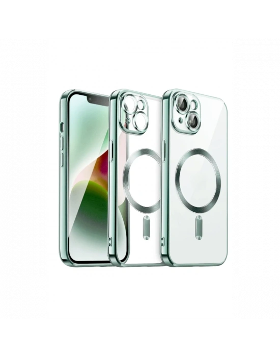 Newface iPhone 15 Kılıf Kross Magneticsafe Kapak - Açık Yeşil