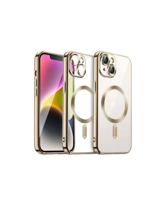 Newface iPhone 15 Kılıf Kross Magneticsafe Kapak - Gold