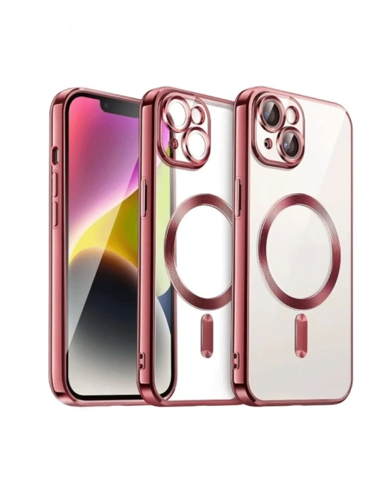 Newface iPhone 15 Kılıf Kross Magneticsafe Kapak - Kırmızı