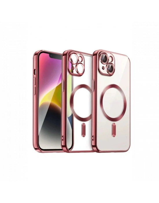 Newface iPhone 15 Kılıf Kross Magneticsafe Kapak - Kırmızı