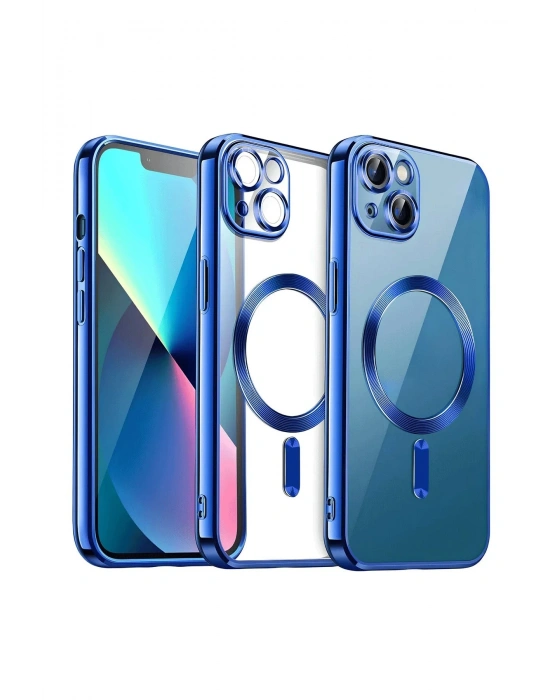 Newface iPhone 15 Kılıf Kross Magneticsafe Kapak - Lacivert