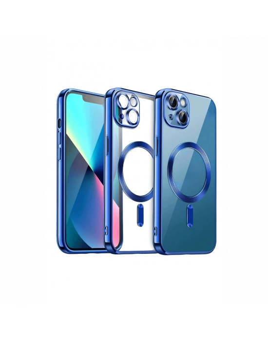 Newface iPhone 15 Kılıf Kross Magneticsafe Kapak - Lacivert