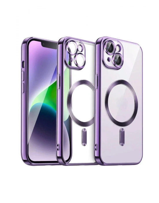 Newface iPhone 15 Kılıf Kross Magneticsafe Kapak - Mor