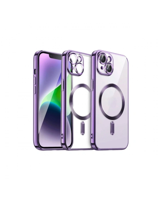 Newface iPhone 15 Kılıf Kross Magneticsafe Kapak - Mor