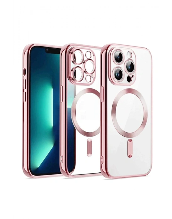 Newface iPhone 15 Kılıf Kross Magneticsafe Kapak - Pembe