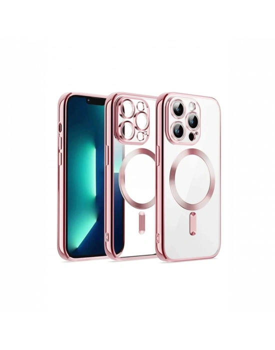 Newface iPhone 15 Kılıf Kross Magneticsafe Kapak - Pembe