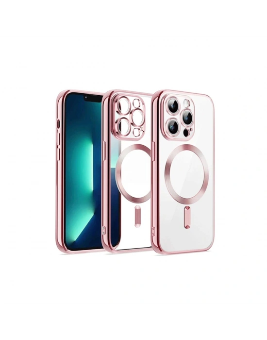 Newface iPhone 15 Kılıf Kross Magneticsafe Kapak - Pembe