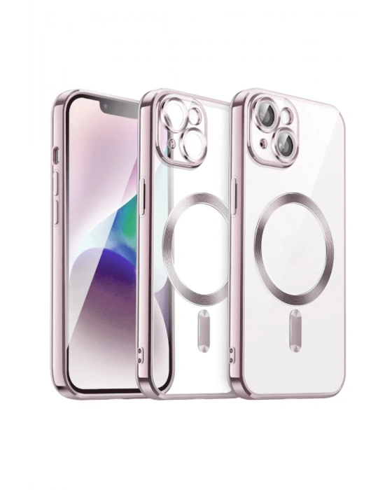 Newface iPhone 15 Kılıf Kross Magneticsafe Kapak - Rose
