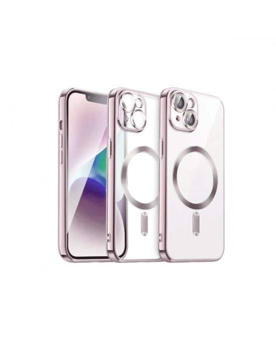 Newface iPhone 15 Kılıf Kross Magneticsafe Kapak - Rose