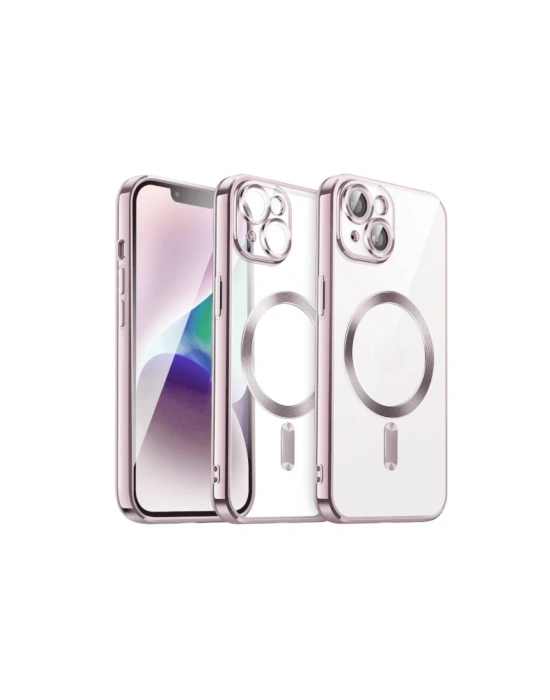 Newface iPhone 15 Kılıf Kross Magneticsafe Kapak - Rose