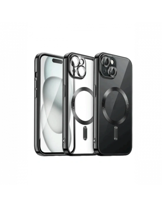 Newface iPhone 15 Kılıf Kross Magneticsafe Kapak - Siyah