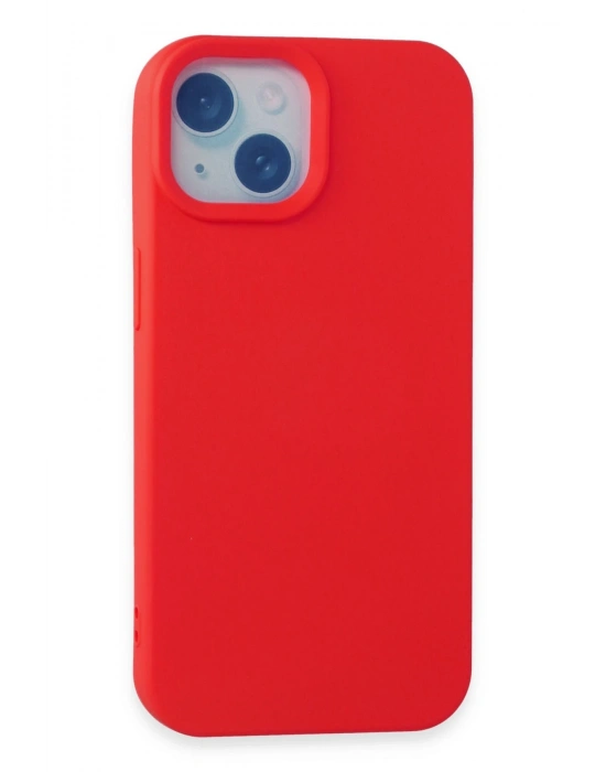 Newface iPhone 15 Kılıf Nano içi Kadife Silikon - Kırmızı