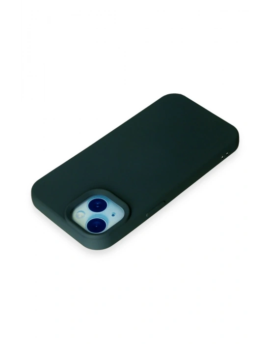 Newface iPhone 15 Kılıf Nano içi Kadife Silikon - Koyu Yeşil