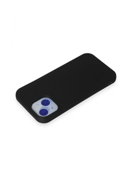 Newface iPhone 15 Kılıf Nano içi Kadife Silikon - Siyah