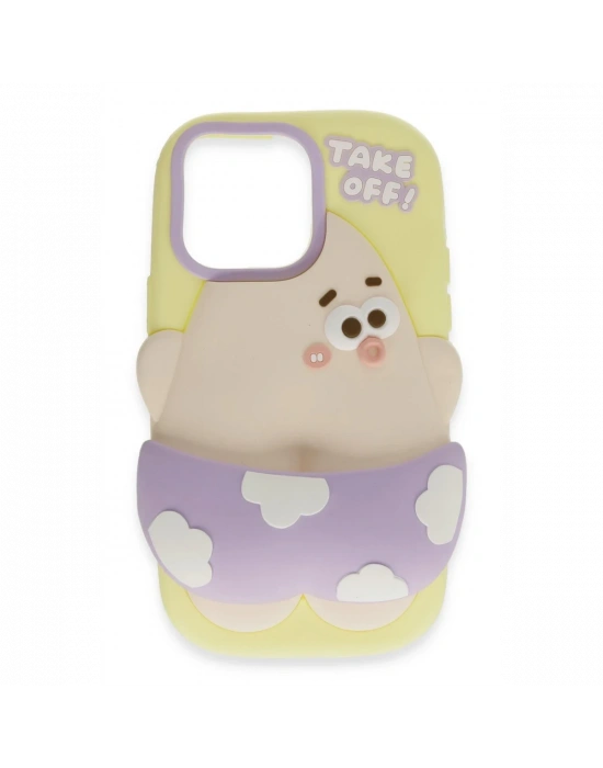 Newface iPhone 15 Kılıf Poky Karakter Silikon Kapak - Desen 5