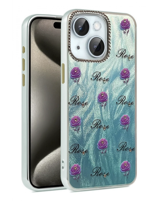 Newface iPhone 15 Plus Kılıf Blade Aynalı Desenli Kapak - Desen 9