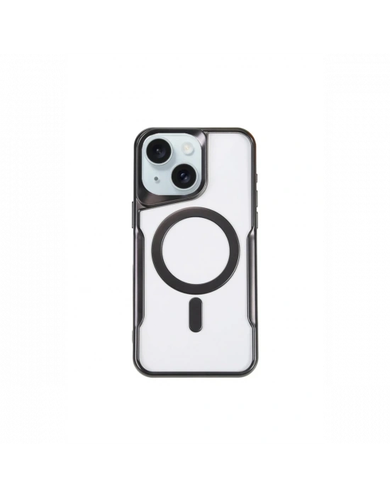 Newface iPhone 15 Plus Kılıf Boyi Magsafe Silikon Kapak - Siyah