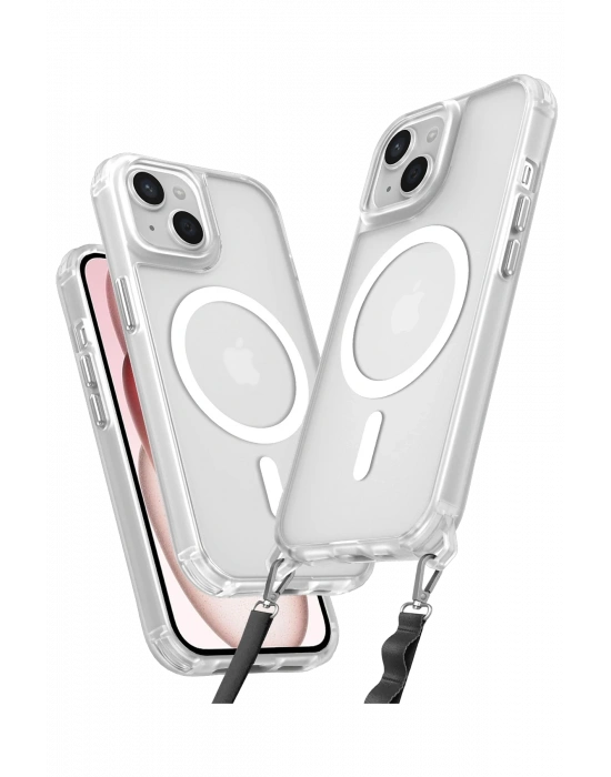 Newface iPhone 15 Plus Kılıf Enka Magsafe Silikon Kılıf - Şeffaf