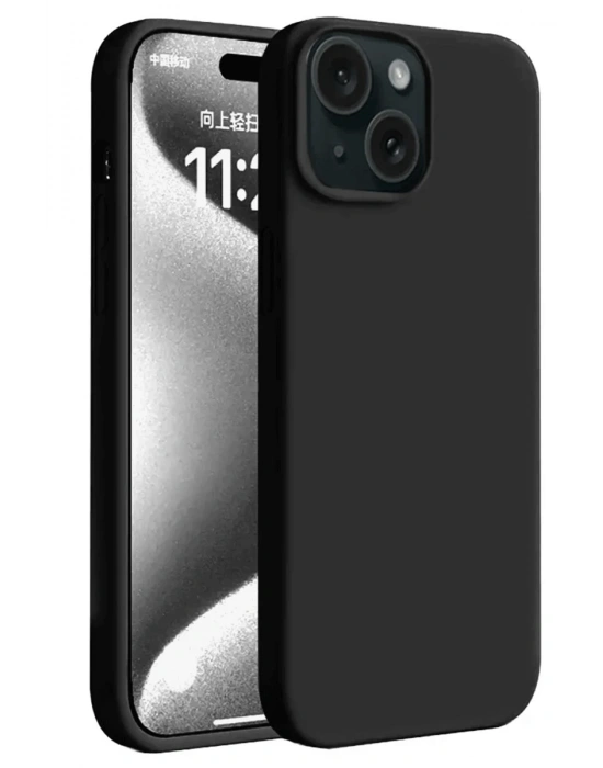 Newface iPhone 15 Plus Kılıf First Silikon - Siyah