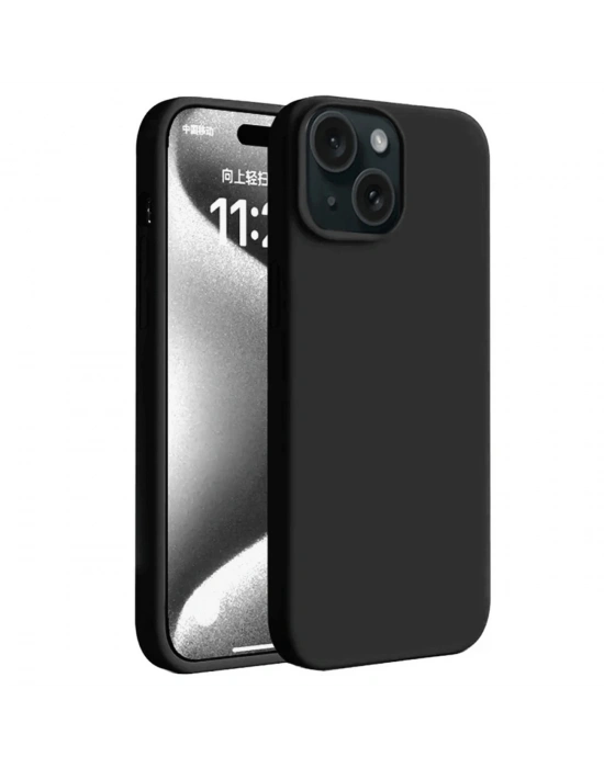 Newface iPhone 15 Plus Kılıf First Silikon - Siyah