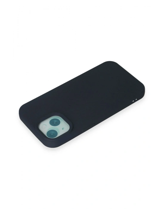Newface iPhone 15 Plus Kılıf Nano içi Kadife Silikon - Lacivert
