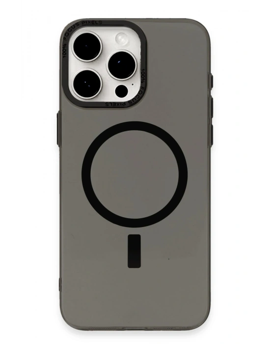 Newface iPhone 15 Pro Kılıf Anka PC Magneticsafe Sert Metal Kapak - Siyah
