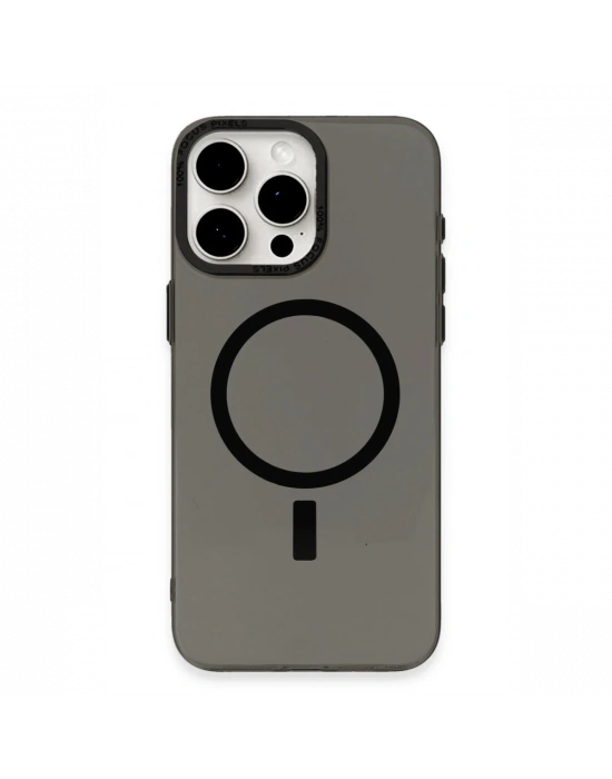 Newface iPhone 15 Pro Kılıf Anka PC Magneticsafe Sert Metal Kapak - Siyah
