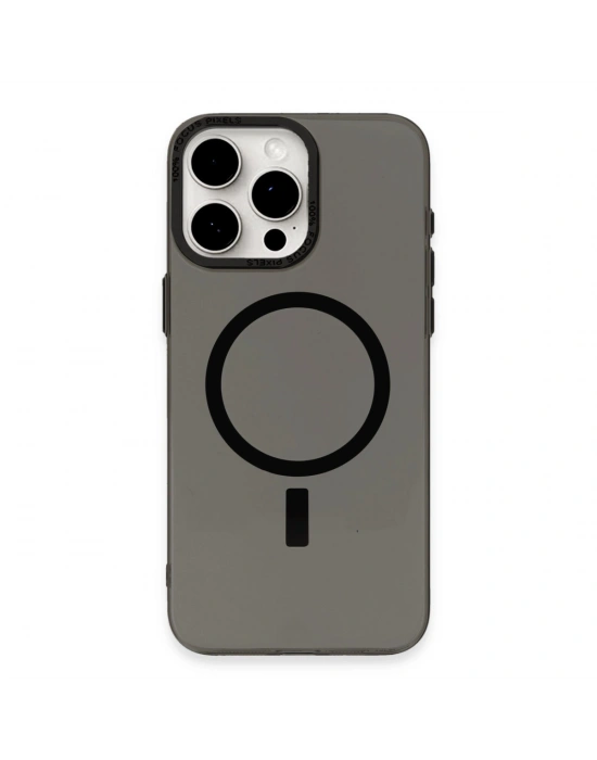 Newface iPhone 15 Pro Kılıf Anka PC Magneticsafe Sert Metal Kapak - Siyah