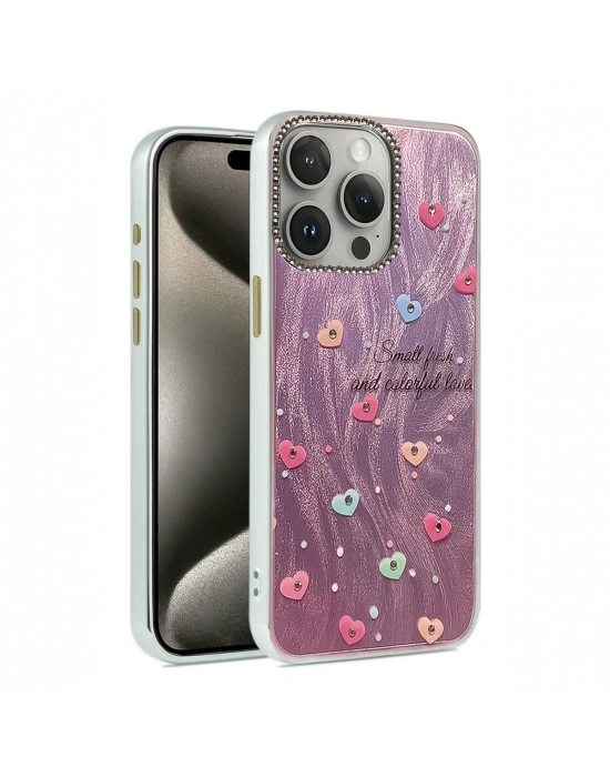 Newface iPhone 15 Pro Kılıf Blade Aynalı Desenli Kapak - Desen 8