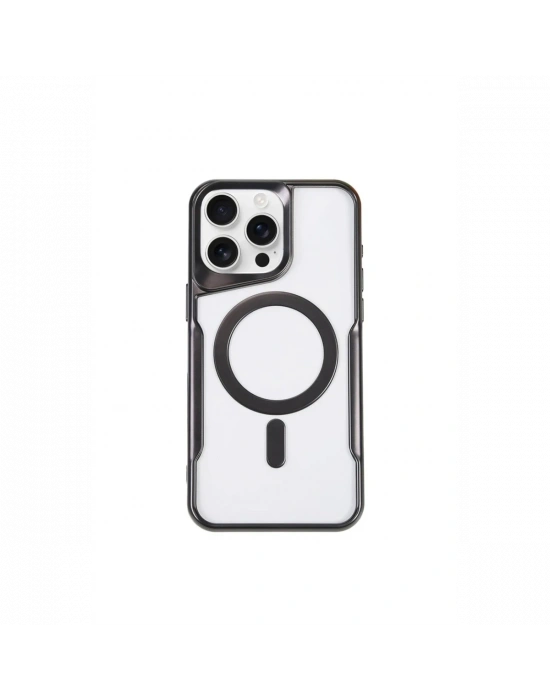 Newface iPhone 15 Pro Kılıf Boyi Magsafe Silikon Kapak - Siyah