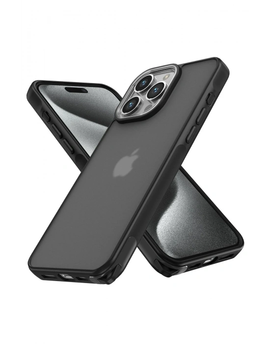 Newface iPhone 15 Pro Kılıf Elegant Kapak - Siyah