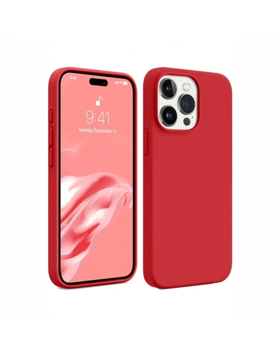 Newface iPhone 15 Pro Kılıf First Silikon - Kırmızı