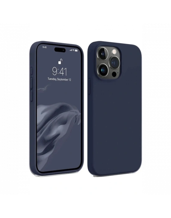 Newface iPhone 15 Pro Kılıf First Silikon - Lacivert