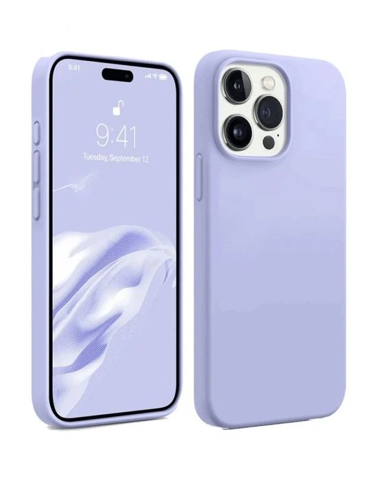 Newface iPhone 15 Pro Kılıf First Silikon - Lila