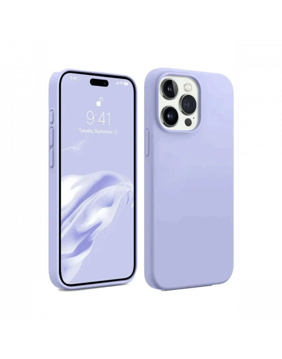 Newface iPhone 15 Pro Kılıf First Silikon - Lila