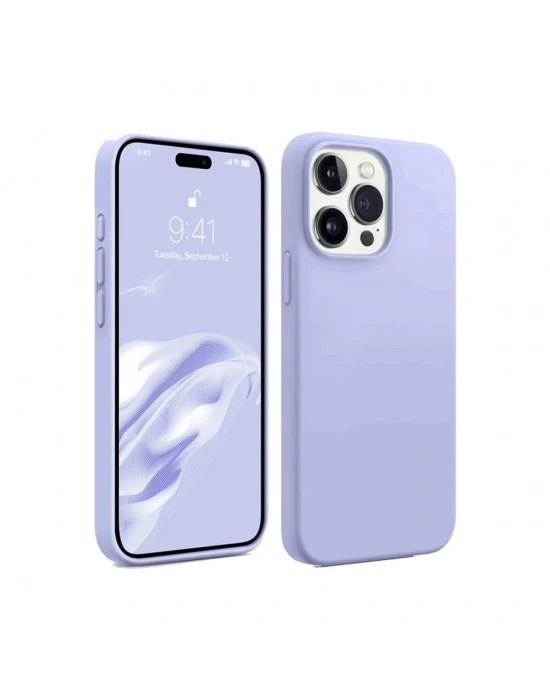 Newface iPhone 15 Pro Kılıf First Silikon - Lila