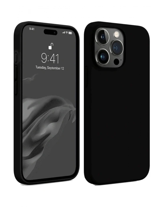 Newface iPhone 15 Pro Kılıf First Silikon - Siyah