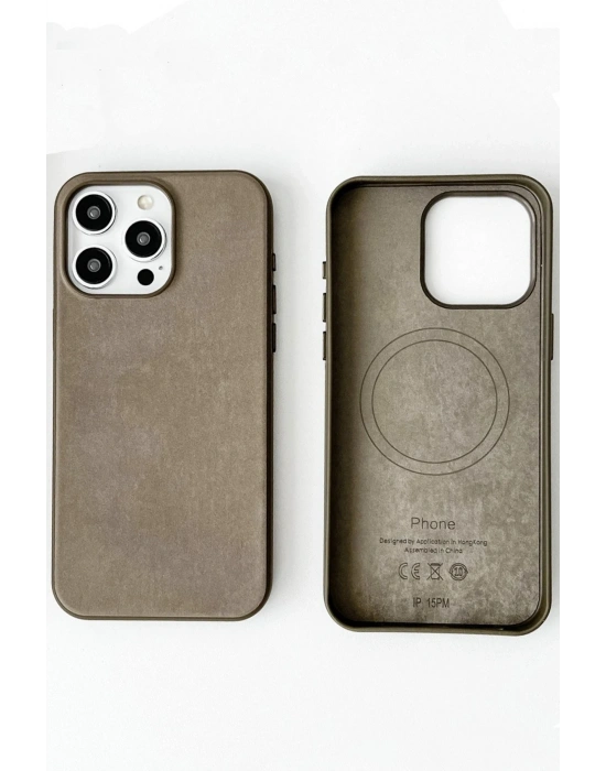 Newface iPhone 15 Pro Kılıf Karen Magsafe Kapak - Kahverengi