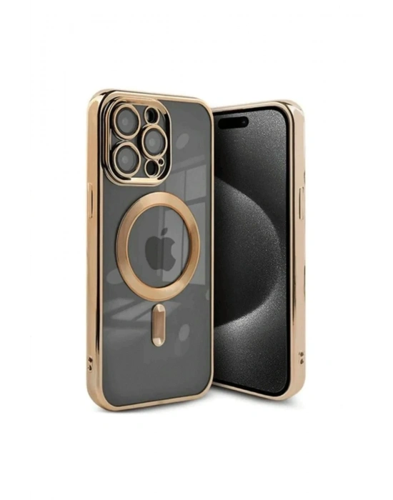Newface iPhone 15 Pro Kılıf Kross Magneticsafe Kapak - Gold